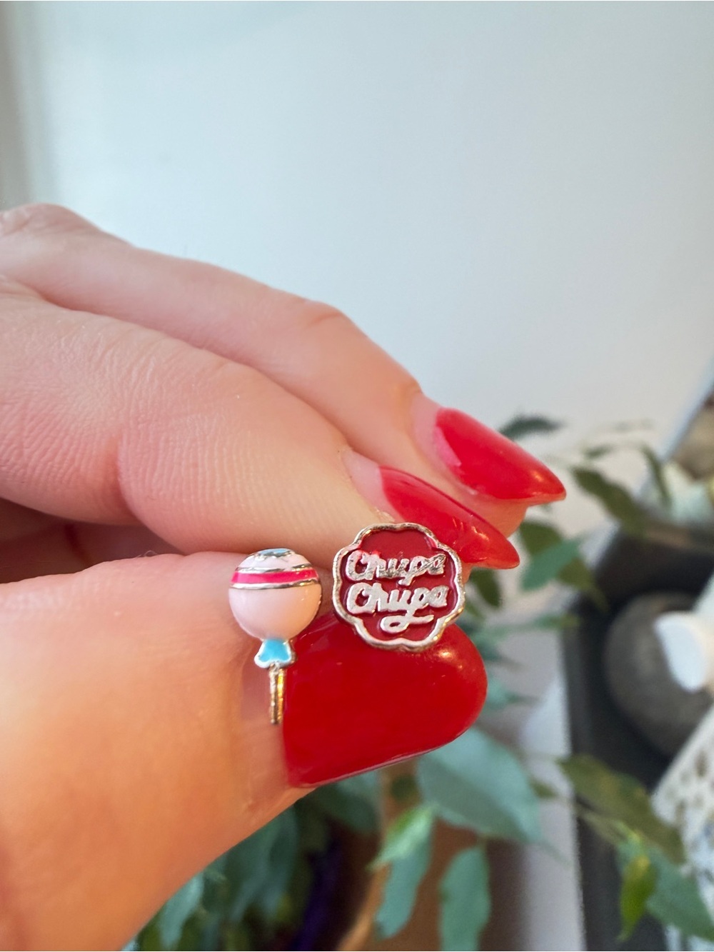Pink dainty 925 Lollipop Stud Earrings -